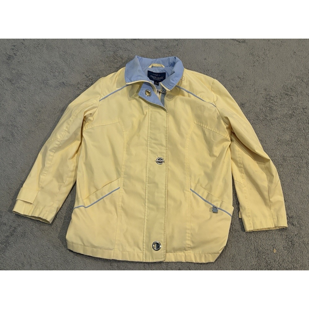 Mackintosh New England Jacket Womens Small Yellow Light Toggles Pockets Coastal
